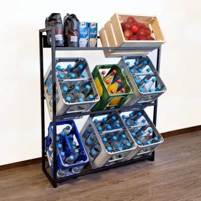 Hochwertiges Getränkekistenregal im modernen Look