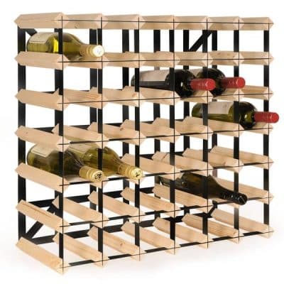Das Weinregal für Einzelflaschenlagerung aus Buche und Metall - komplett montiert