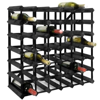 Das Weinregal für Einzelflaschenlagerung aus Buche und Metall - komplett montiert